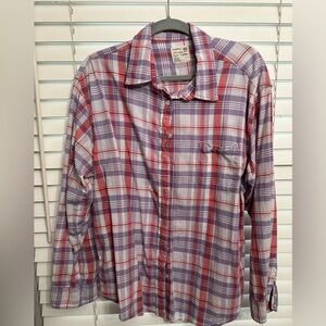 American Eagle Outfitters Purple and Red Plaid Shirt